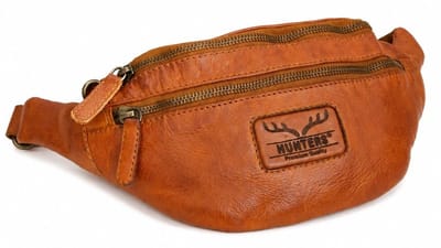Hunters Leren Heuptas gewassen leer cognac - (bxhxd) ca. 28cm x 15cm x 5cm