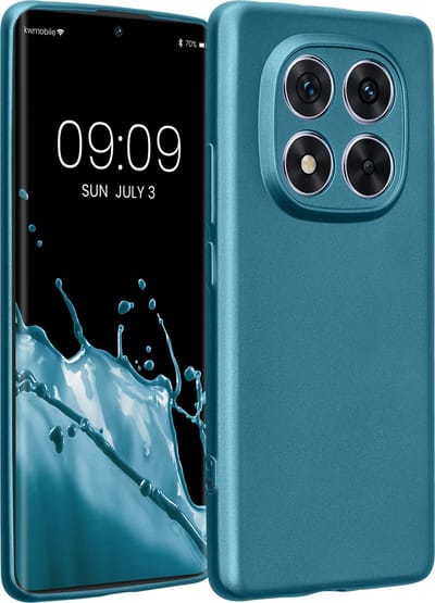 kwmobile metallic telefoonhoesje van TPU - geschikt voor Xiaomi Redmi Note 14 Pro 5G / Poco X7 - Flexible case voor smartphone - In Metallic carabisch blauw