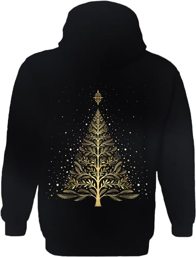 Kerstboom Christmas Night Glowing Tree The Coloured House Hoodie XL