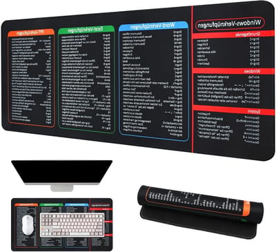 Duitse Antislip Bureauonderlegger en Muismat voor Excel en Word, Reinigbaar, Ideaal voor Kantoor en Thuis (60 x 30 cm)