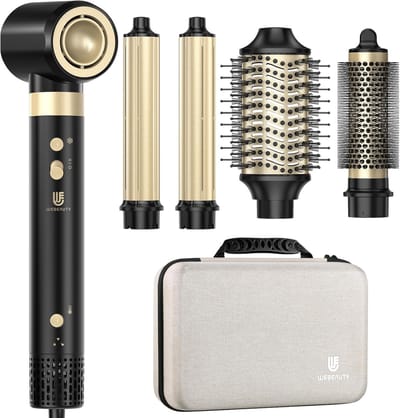 Haarstyler 6-in-1 - Föhn Krultang - Haar Stylen - Coanda Technologie - 1400 W - Zwart
