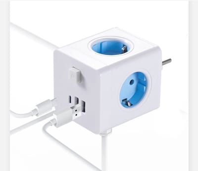 Multifunctionele stekkerdoos, verlengsnoer, van één naar meerdere, met schakelaar, met USB, kubusvormige stroomvoorziening, geschikt voor thuis, kantoor en cruises, 1 stuk