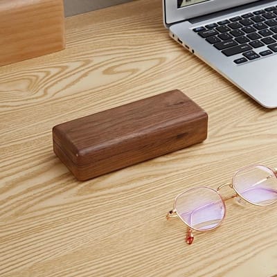 Brillenkoker Hout - Opbergdoos Bril - Bescherming Brillen - Natuurlijk Materiaal - Universeel Formaat - Houtkleur