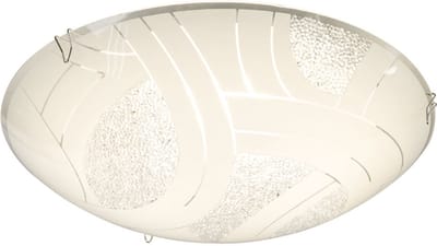Plafondlamp glazen kap plafondlamp 1-vlam kristallen woonkamerverlichting 1-vlam gesatineerd, metaal chroom, 1x LED 8 Watt 640 lm, DxH 25x8 cm