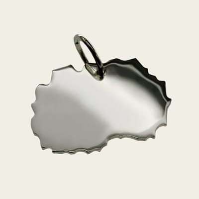 Zilveren Landkaart Macedonië ketting hanger