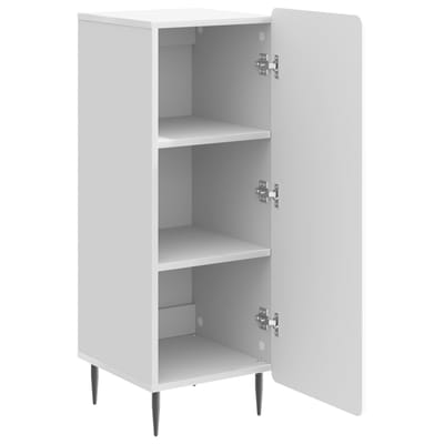 vidaXL - Dressoir - Hoogglans - Wit - 34,5 - x - 33 - x - 92 - cm - Bewerkt - hout