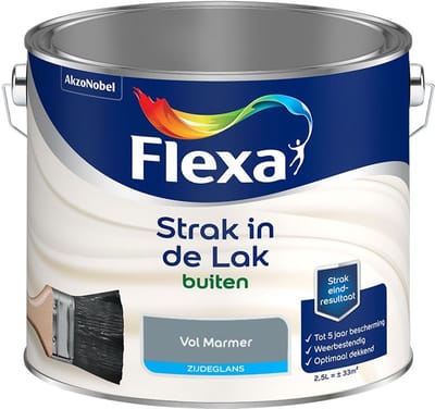 Flexa - Strak In De Lak Buitenlak Zijdeglans - Vol Marmer - Mengverf - 2,5 L