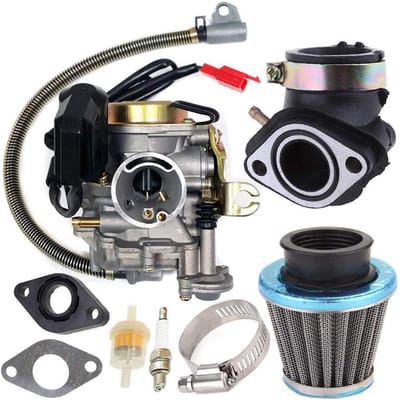 Carburateur adapté pour GY6 50CC 49CC 4 temps Scooter Taotao moteur 18mm Carb argenté