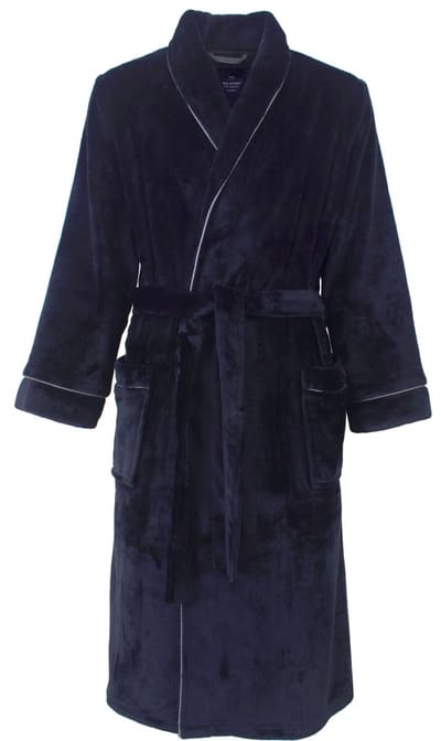 Paul Hopkins Heren Badjas - Fleece - Donker Blauw - Maat M