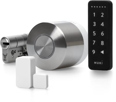 Nuki Ultra + keypad 1.0 + doorsensor : Toegang met smartphone en pincode inclusief SKG 3 sterren verstelbare cilinder