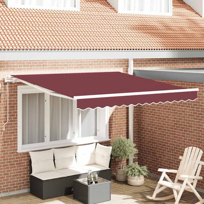 vidaXL - Luifel - automatisch - uittrekbaar - 300x250 - cm - bordeauxrood