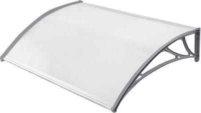 Transparante Polycarbonaat Afdak voor Voordeur - Lessenaarsluifel Overkapping 120x100 cm