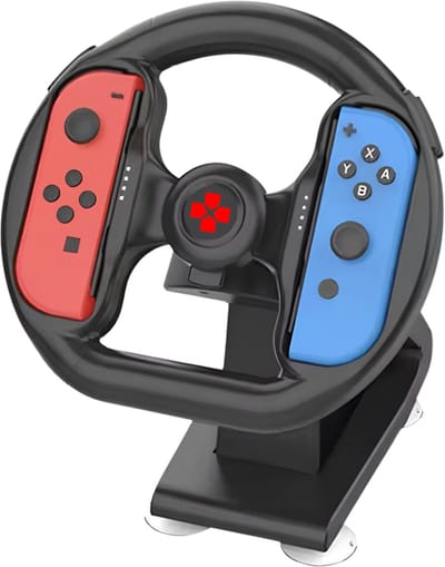 Turqero Stuurwiel voor Nintendo Switch Joy Con – Race Stuur - Racing wheel - Nintendo switch Accessoires - geschikt voor Switch & OLED - Zwart