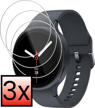 Screenprotector - 3 Stuks - Geschikt voor Samsung Galaxy Watch 8 (40 mm) - Extra Sterk - Tempered Glass - Gehard Glas - Beschermglas Screen Cover - Bescherm Protector voor Smartwatch