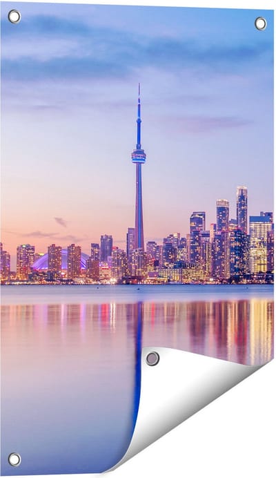 Gards Tuinposter Toronto Skyline in Canada - 40x60 cm - Tuindoek - Tuindecoratie - Wanddecoratie buiten - Tuinschilderij