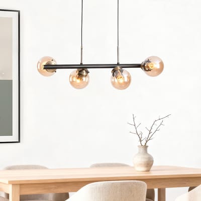 LumenXL Moderne hanglamp 4-lichts - amber glas - Saba