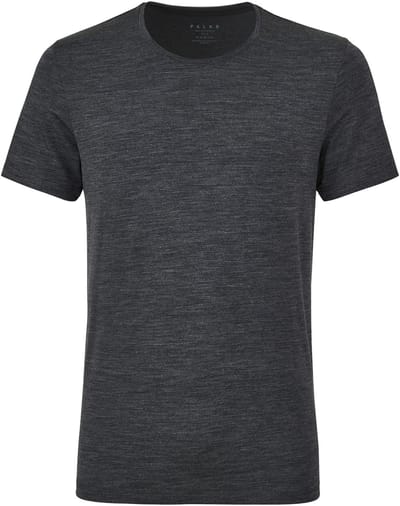 FALKE Daily ClimaWool Crew Neck sneldrogend wol lyocell top van onderlaag heren grijs - maat S