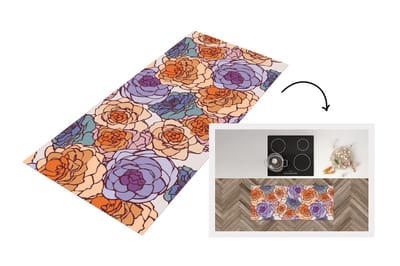 Keukenloper - Loper keuken - Patroon - Bloem - Art Nouveau - 120x50 cm - Keukenloper vinyl