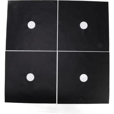 4 Stuks Kookplaatbranderdeksel PTFE Coating Anti-aanbak Gasfornuis Kookplaatafdekking voor Keuken 27x27cm 0.1mm zwart