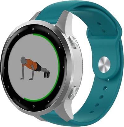 Siliconen bandje geschikt voor Garmin Vivoactive 4s / Garmin Vivomove 3s / Garmin Venu 2s bandje - Sport bandje met druksluiting - Groen / Dennengroen