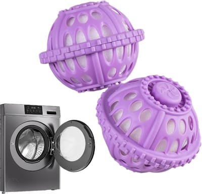 Wasruimtebal - Herbruikbare wasballen - Klitvrij wassen - Anti-knoopfunctie - 8.5 x 7 cm - Grijs