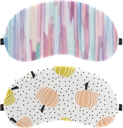 Slaapmasker Pompoenpatroon - Oogmasker Dames - Ontspannen Slapen - Geen Druk - 19.5 x 10 cm - Kleurrijk