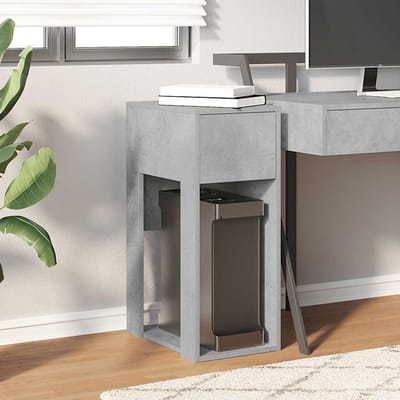 vidaXL - Computertorenstandaard - met - lade - 30x44x74 - cm - betongrijs