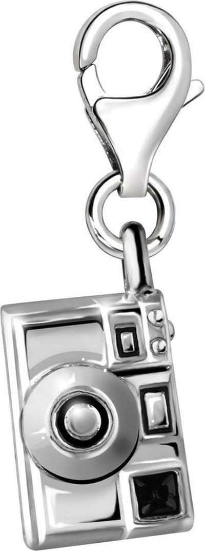 Quiges – Charm – Hanger - 3D Fotocamera - Verzilverd - karabijnslot - geschikt - voor - Bedelarmband - QHC105