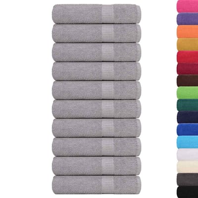 vidaXL - Badhanddoeken - FROGN - 10 - st - 100x150 - cm - 360 - g/m² - grijs