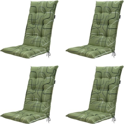 Madison - Tuinstoelkussen Hoge Rug Joah sage - Ca. 123x50 cm - Set van 4