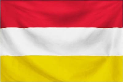 Partychimp Vlag Oeteldonk Carnaval 's Hertogenbosch Vlag- Rood/Wit/Geel - 90 x 150 cm - 100% polyester