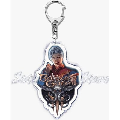 Populaire Game Baldur's Gate Astarion Karakter Sleutelhanger voor Vrouwen Man Accessoires Tas Sleutelhanger Ring Sleutelhangers Sieraden Fans Cadeau gray