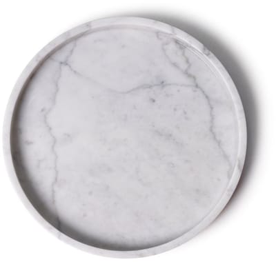 Marmer dienblad rond met rand tray Ø30cm wit