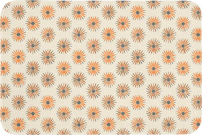 Badmat 90x60 cm - Antislip - Madelief - Patroon - Oranje - Badmatten voor badkamer - Badkamermat - Douchemat - Badkamer mat