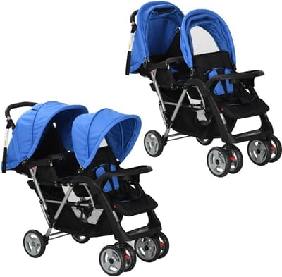 Dubbele Kinderwagen voor Twee Kinderen - Inklapbaar en Duurzaam