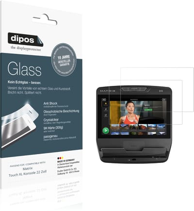 dipos – 2x Pantserfolie geschikt voor Matrix Touch XL Konsole 22 Inch | 9H Screenprotector