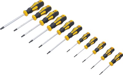 Kraftmann 11-delige Torx Schroevendraaierset - T-Profiel Resitorx - Met Boorring