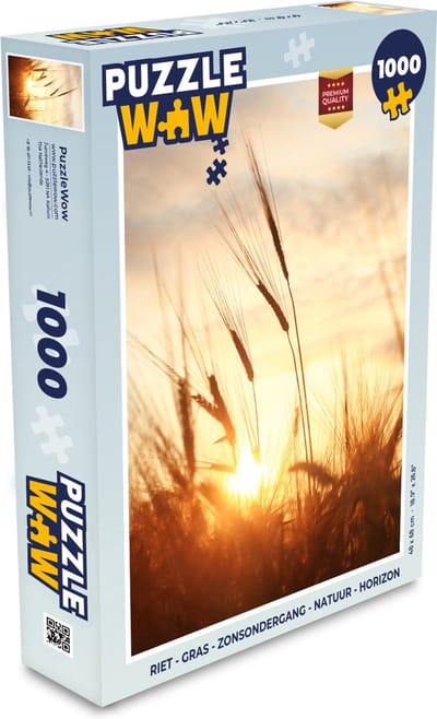 Puzzel Riet - Gras - Zonsondergang - Natuur - Horizon - Legpuzzel - Puzzel 1000 stukjes volwassenen