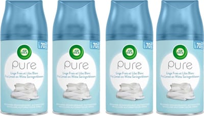 Air Wick Freshmatic Automatische Spray Luchtverfrisser - Fris Linnen & Witte Seringen - Navulling 250ml x4