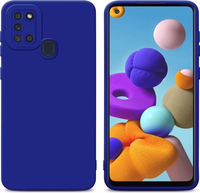 Cadorabo Hoesje geschikt voor Samsung Galaxy A21s in FLUID BLAUW - Beschermhoes gemaakt van flexibel TPU silicone Cover Fluid Case