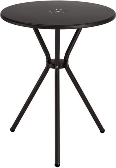 Kyra bistrotafeltje. Leuk designtafeltje in de kleur antraciet, voor als u een klein terrasje hebt. Slank model geschikt voor 2 stoelen. Alleen verkrijgbaar per 2 stuks.