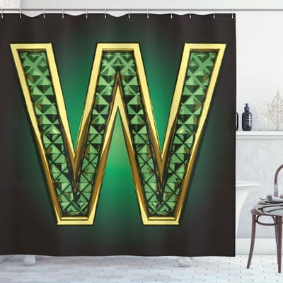 ABAKUHAUS douchegordijn modern – jadegroen – 175×180 cm – 12 haken
