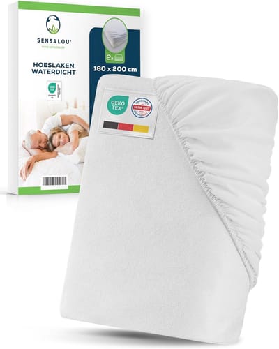 Waterdicht Hoeslaken 180x200 cm - Ademend en Stil Matrasbeschermer - Anti-Allergisch en Hygiënisch - Perfecte Pasvorm en Wasbaar tot 95°C