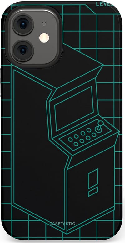 Casetastic Hoesje Geschikt voor Apple iPhone 12 Mini - Stijlvolle Beschermende Duo-layer Case - Retro joystick