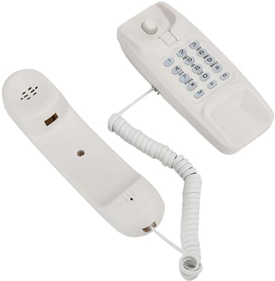 Solidchoice - Dailygoody - Lijngebonden Telefoon - Engelse Vaste Telefoon - Robuust Ontwerp - Wit - Muurbevestiging - Eenvoudige Bediening - Geschikt voor Thuis en ...