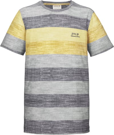 Killtec heren shirt - shirt heren KM - olijfgroen/geel gestreept - 39603 - maat M