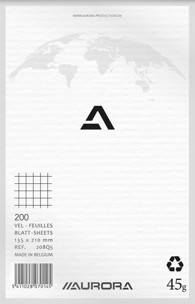 Kladblok aurora 135x210mm ruit 5x5mm 200 vel 45gr | 5 stuks