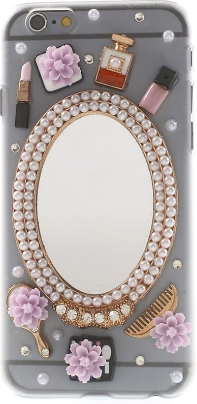 Peachy Sieraad hoesje geschikt voor iPhone 6 6s Chique met spiegel Make-up hardcase