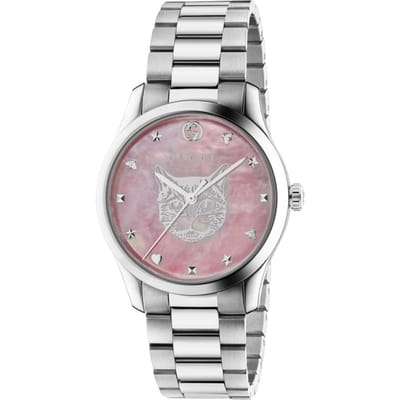 Gucci YA1264166 G-Timeless Roze Parelmoer Wijzerplaat Unisex horloge