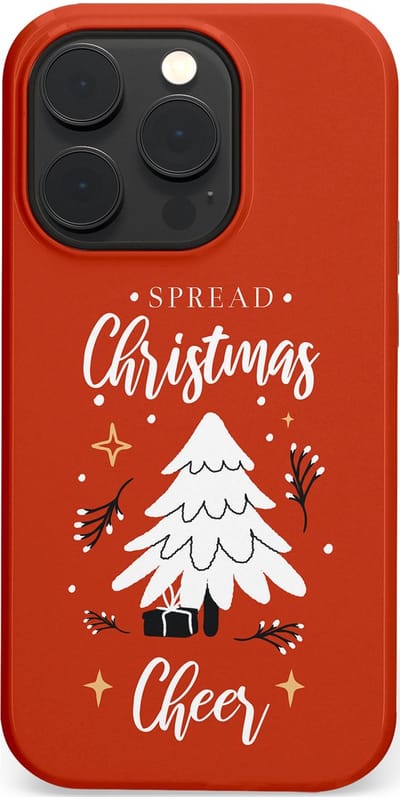 Casetastic hoesje geschikt voor Apple iPhone 14 Pro - MagSafe - Dubbellaagse bescherming - Verspreid het Kerstfeest - Fashion Case - Terracotta